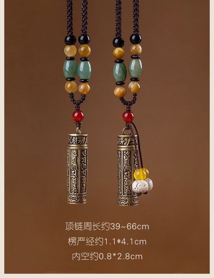 Tibetan Openable Brass Vintage Scripture Necklace - BuddhaEnergyHealing