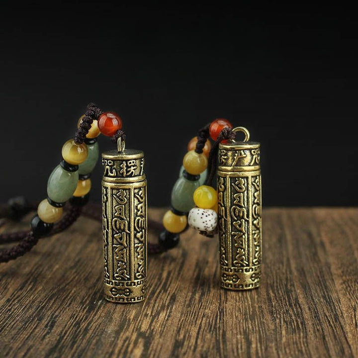Tibetan Openable Brass Vintage Scripture Necklace - BuddhaEnergyHealing