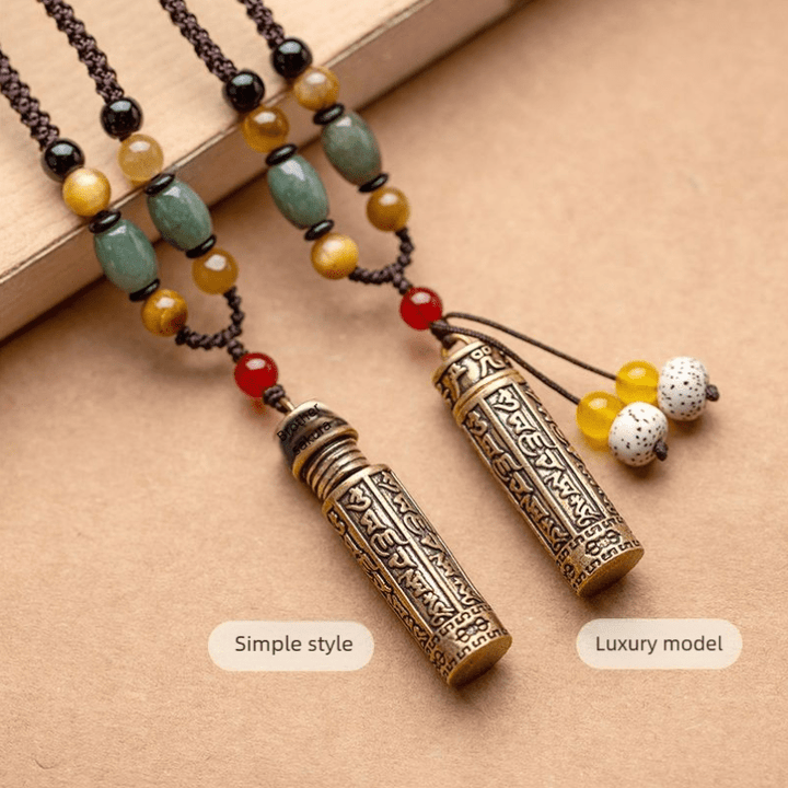 Tibetan Openable Brass Vintage Scripture Necklace - BuddhaEnergyHealing