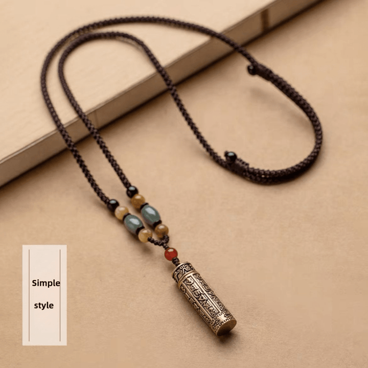 Tibetan Openable Brass Vintage Scripture Necklace - BuddhaEnergyHealing