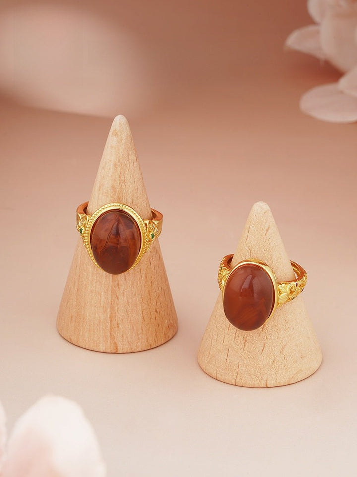 Tibetan South Red Agate Ring - BuddhaEnergyHealing