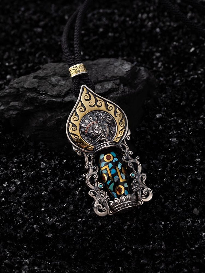 Tibetan Style Zakilam S925 Silver Pure Handmade Protection Meditation Pendant - BuddhaEnergyHealing