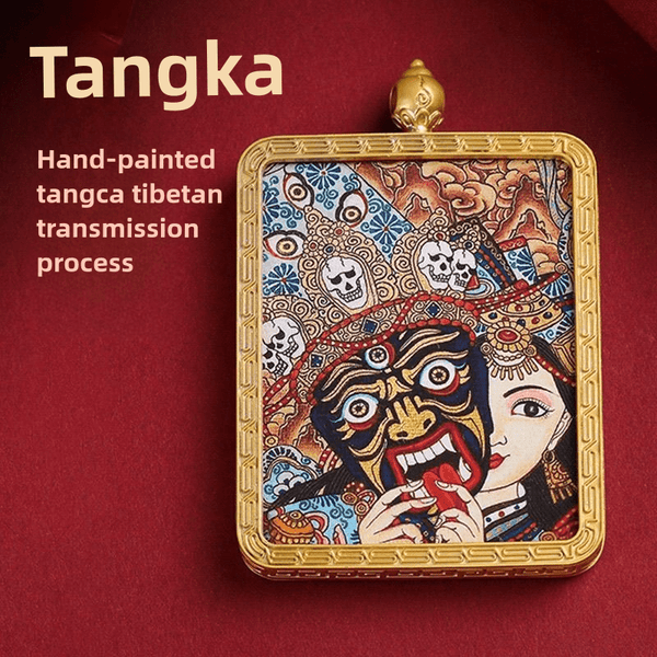 Tibetan Thangka Zaki Ram Past Life and Present Life Pendant Protection Energy - BuddhaEnergyHealing