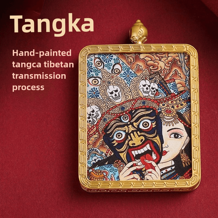 Tibetan Thangka Zaki Ram Past Life and Present Life Pendant Protection Energy - BuddhaEnergyHealing