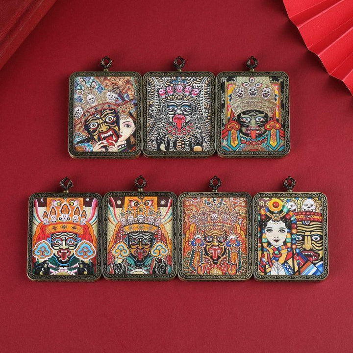 Tibetan Thangka Zaki Ram Past Life and Present Life Pendant Protection Energy - BuddhaEnergyHealing
