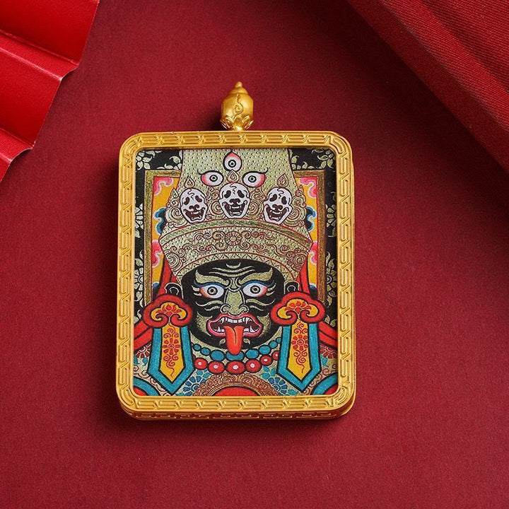 Tibetan Thangka Zaki Ram Past Life and Present Life Pendant Protection Energy - BuddhaEnergyHealing