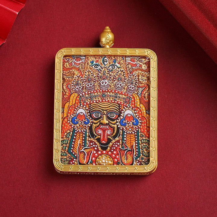 Tibetan Thangka Zaki Ram Past Life and Present Life Pendant Protection Energy - BuddhaEnergyHealing