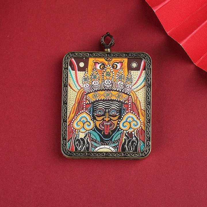 Tibetan Thangka Zaki Ram Past Life and Present Life Pendant Protection Energy - BuddhaEnergyHealing