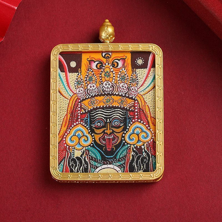 Tibetan Thangka Zaki Ram Past Life and Present Life Pendant Protection Energy - BuddhaEnergyHealing