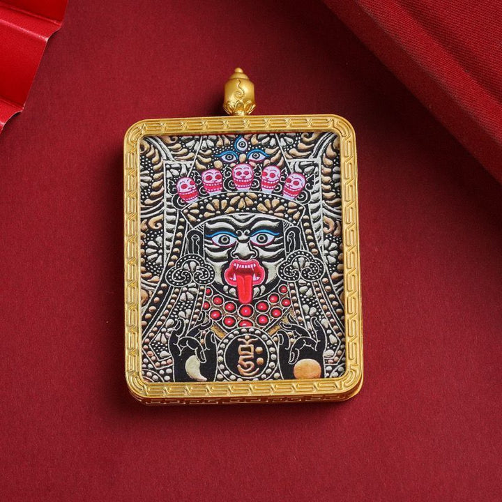 Tibetan Thangka Zaki Ram Past Life and Present Life Pendant Protection Energy - BuddhaEnergyHealing