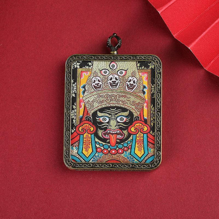 Tibetan Thangka Zaki Ram Past Life and Present Life Pendant Protection Energy - BuddhaEnergyHealing