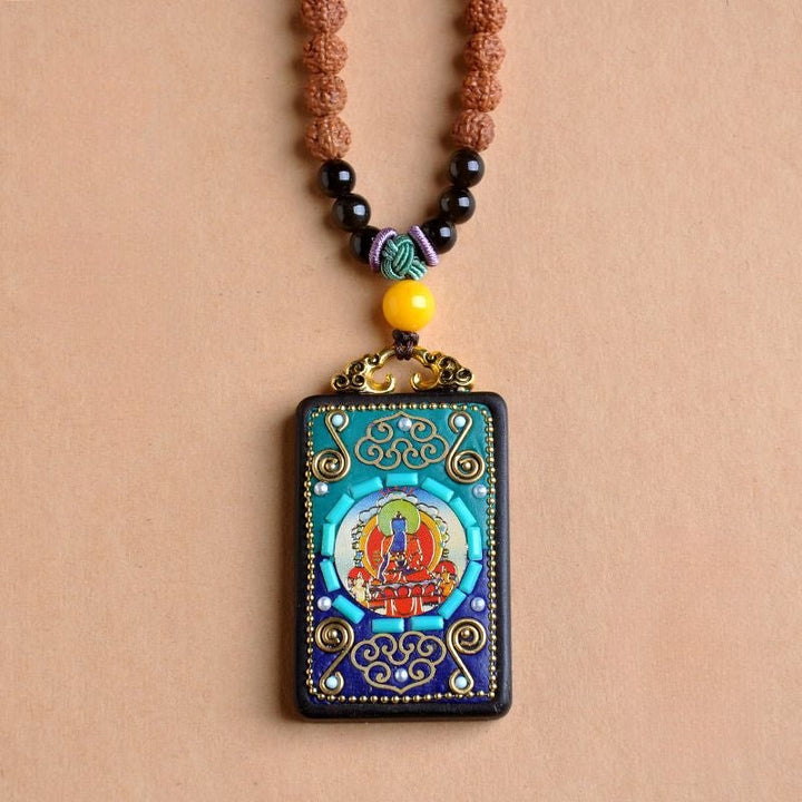 Tibetan Yellow God of Wealth Amulet Wealth Lucky Pendant - BuddhaEnergyHealing