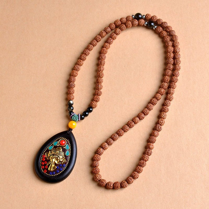 Tibetan Yellow God of Wealth Amulet Wealth Lucky Pendant - BuddhaEnergyHealing