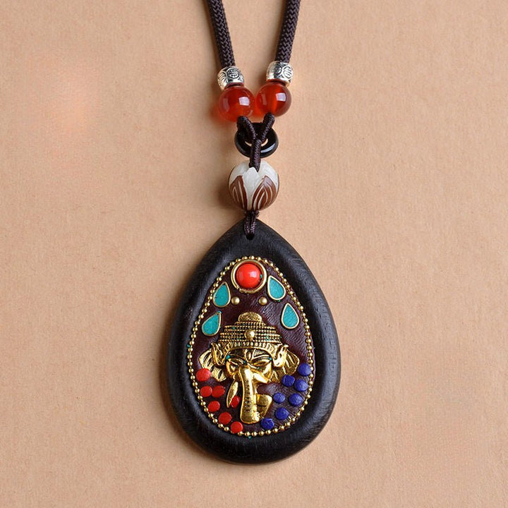 Tibetan Yellow God of Wealth Amulet Wealth Lucky Pendant - BuddhaEnergyHealing