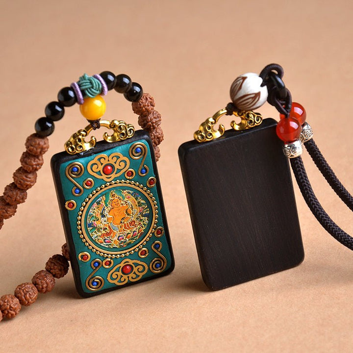 Tibetan Yellow God of Wealth Amulet Wealth Lucky Pendant - BuddhaEnergyHealing