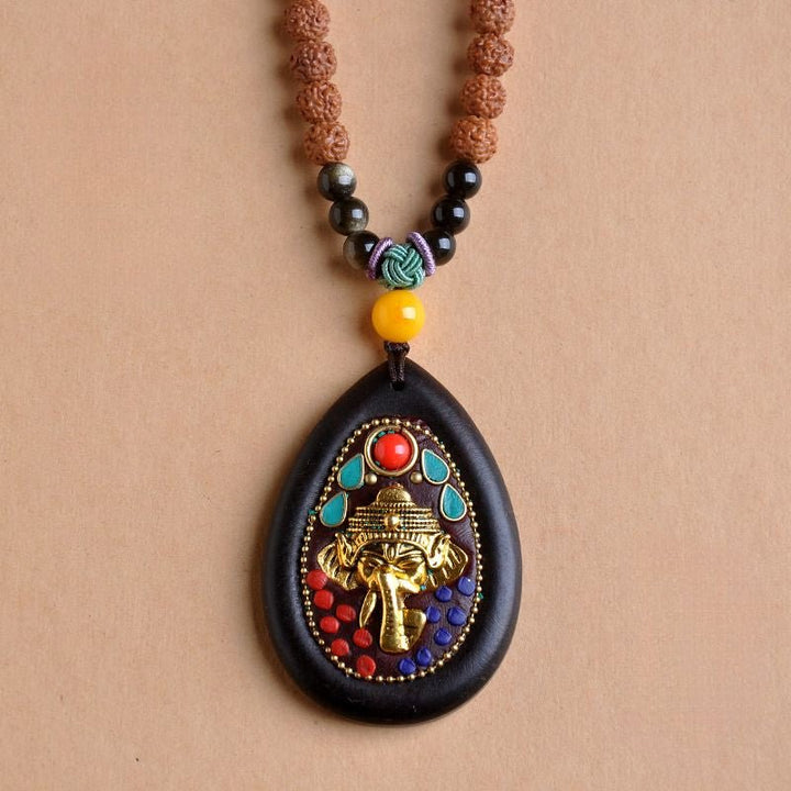Tibetan Yellow God of Wealth Amulet Wealth Lucky Pendant - BuddhaEnergyHealing