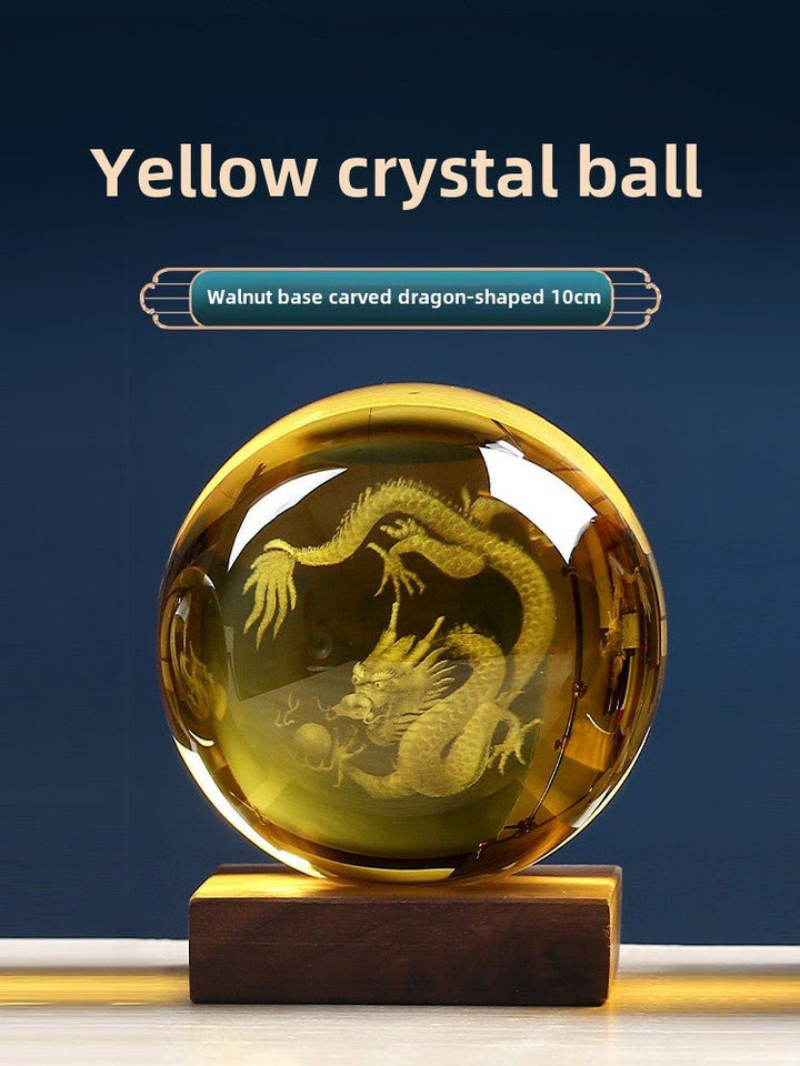 White QuartzYellow Quartz Crystal Dragon Decoration Mascot Wealth Energy - BuddhaEnergyHealing