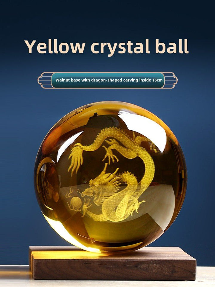 White QuartzYellow Quartz Crystal Dragon Decoration Mascot Wealth Energy - BuddhaEnergyHealing