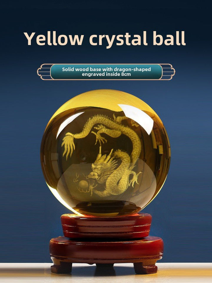 White QuartzYellow Quartz Crystal Dragon Decoration Mascot Wealth Energy - BuddhaEnergyHealing
