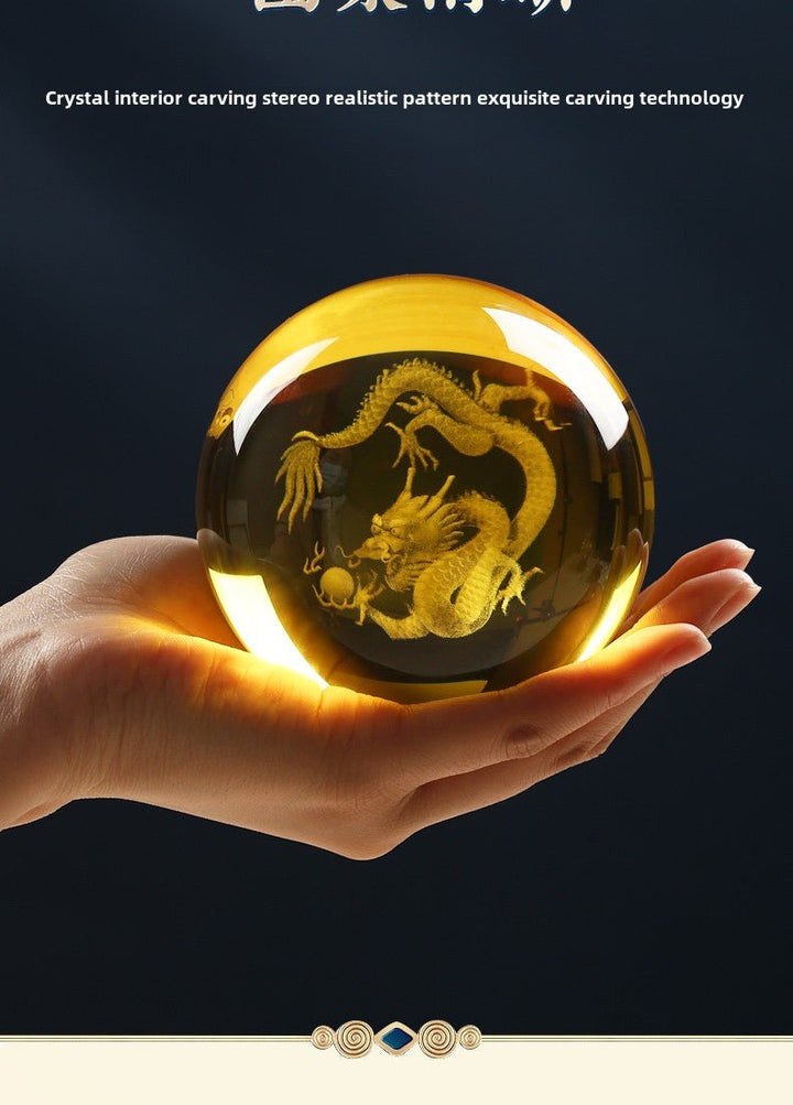 White QuartzYellow Quartz Crystal Dragon Decoration Mascot Wealth Energy - BuddhaEnergyHealing